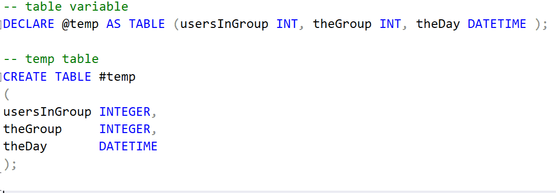 Table Variable