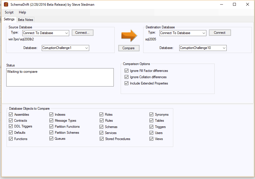 database comparison tool